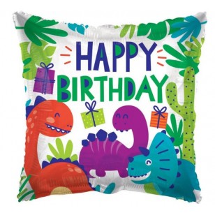 Birthday Dinosaurs Square Balloon
